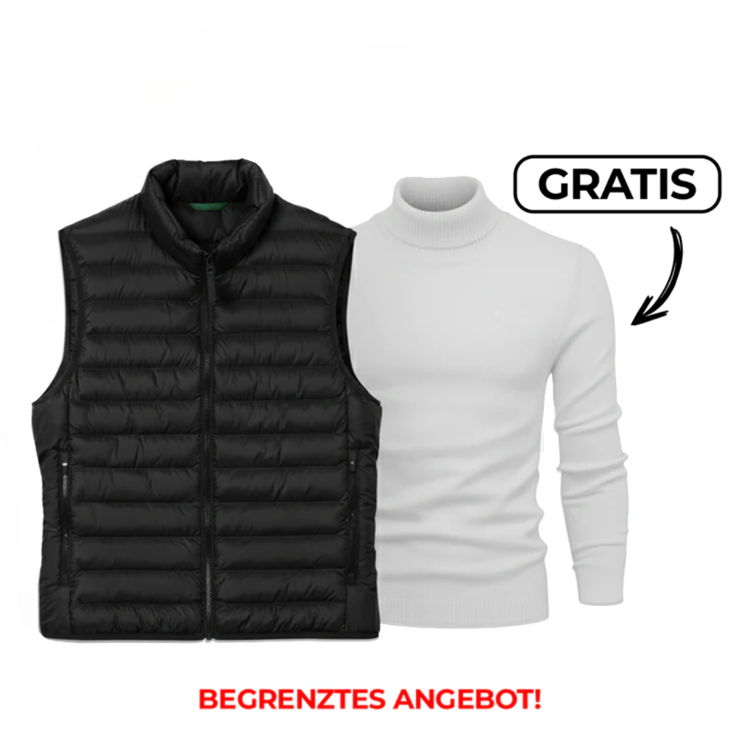Herrenweste mit gratis Pullover – Lagerabverkauf