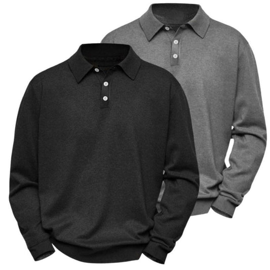 Langarm-Poloshirt im Doppelpack – zweites gratis (Abverkauf)