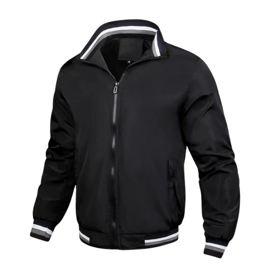 Modische Streifenjacke mit Frontreißverschluss