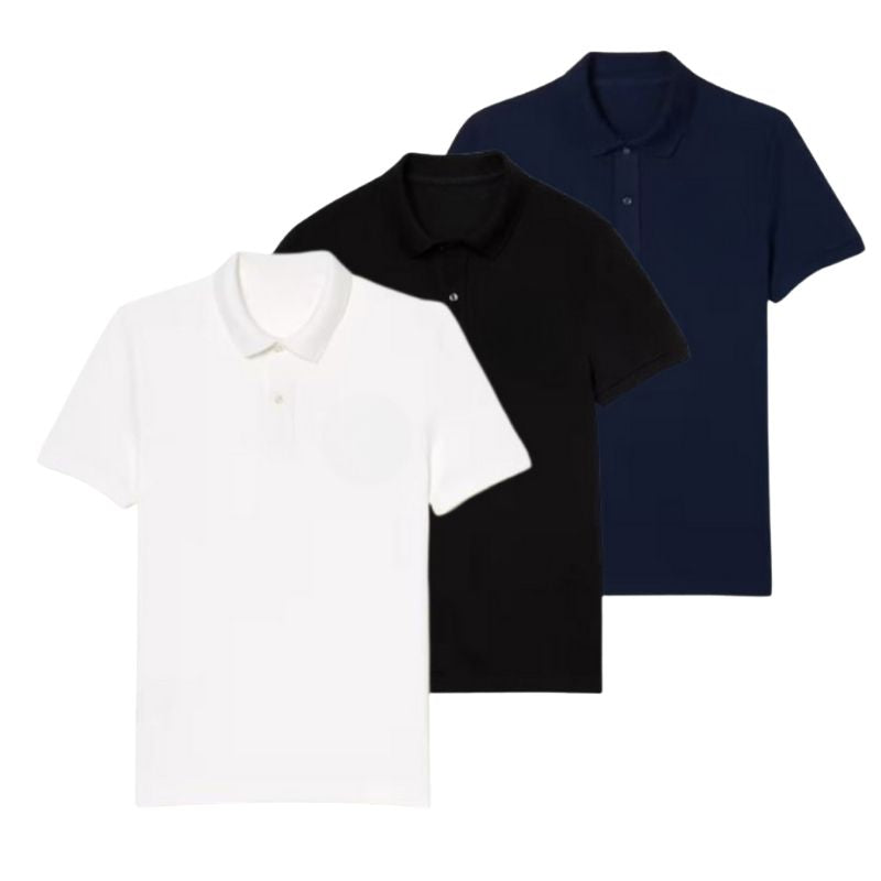 3er-Set elegante Poloshirts