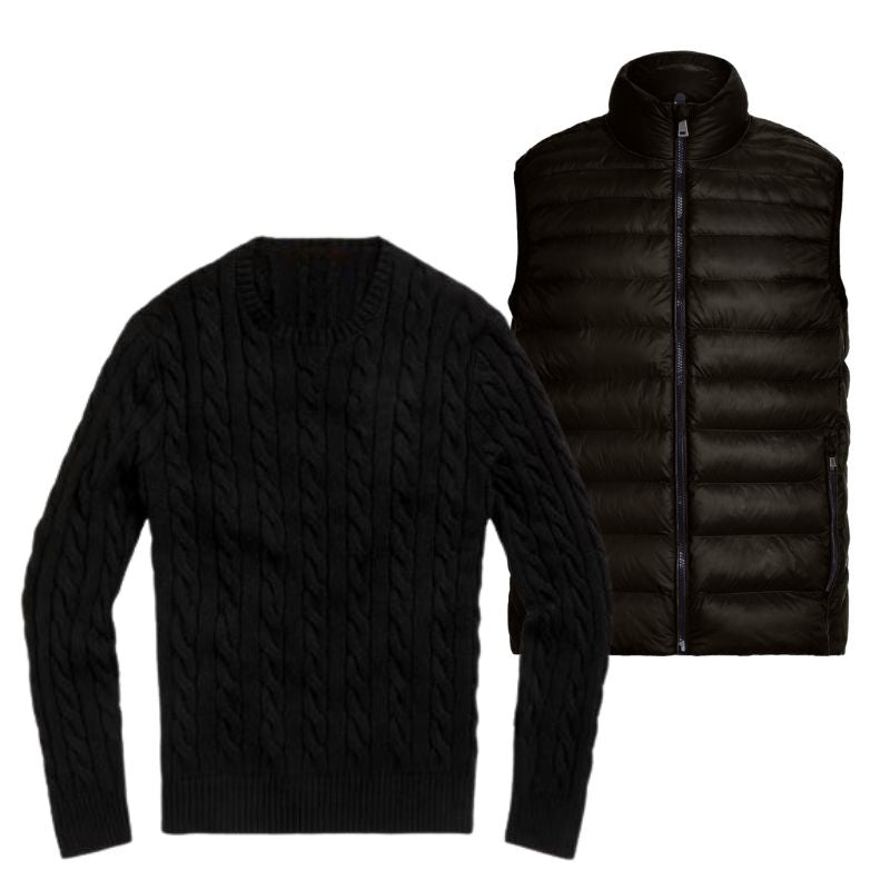 Herrenpullover mit gratis Weste – Abverkauf