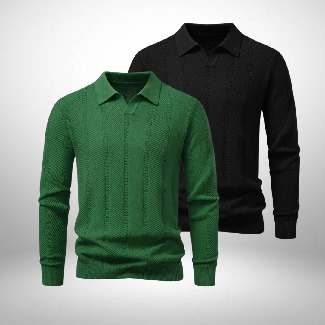 2er-Set elegante Strick-Polopullover