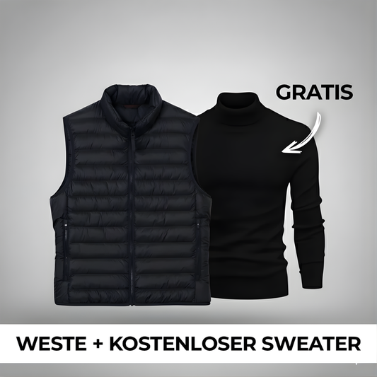 Herrenweste mit gratis Pullover – Lagerabverkauf