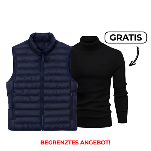 Herrenweste mit gratis Pullover – Lagerabverkauf