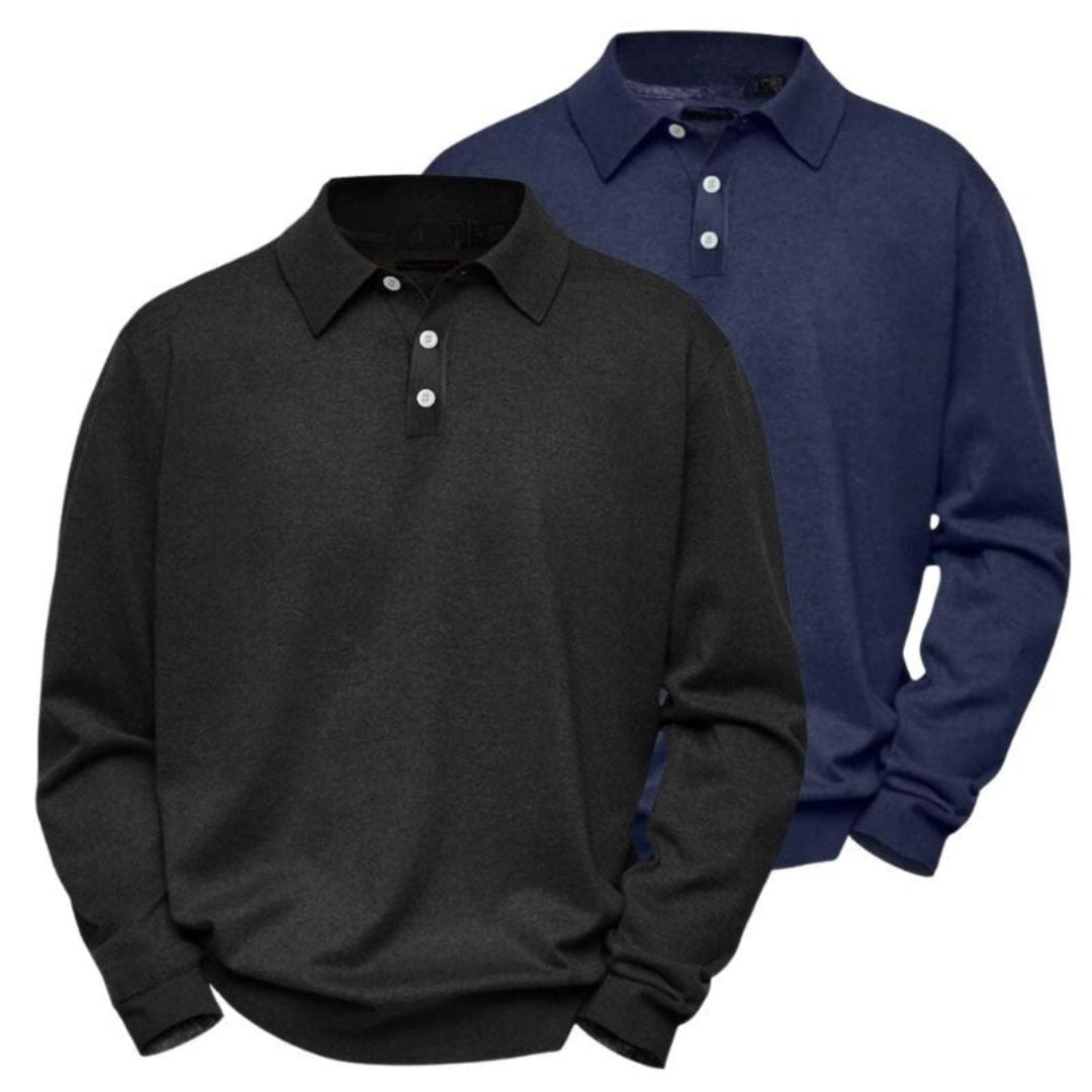 Langarm-Poloshirt im Doppelpack – zweites gratis (Abverkauf)