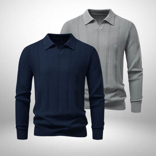 2er-Set elegante Strick-Polopullover