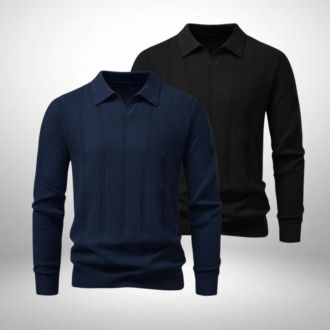 2er-Set elegante Strick-Polopullover