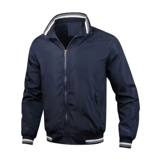 Modische Streifenjacke mit Frontreißverschluss