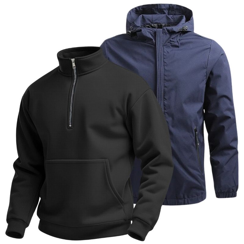 Kombi-Set für den Winter: Jacke plus Half-Zip Sweater