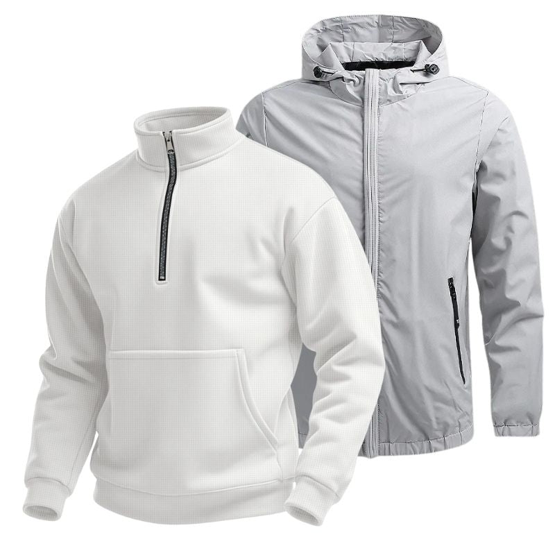 Kombi-Set für den Winter: Jacke plus Half-Zip Sweater