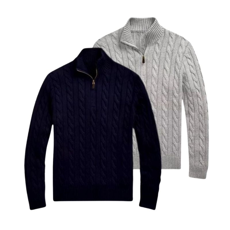 Doppelpack Half-Zip Strickpullover – Winterangebot (Abverkauf)