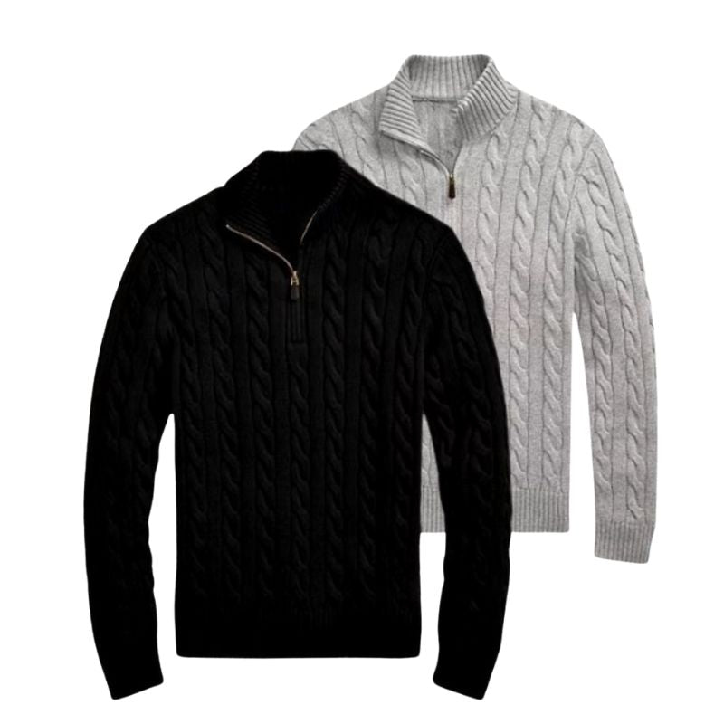 Doppelpack Half-Zip Strickpullover – Winterangebot (Abverkauf)