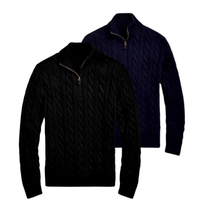 Doppelpack Half-Zip Strickpullover – Winterangebot (Abverkauf)