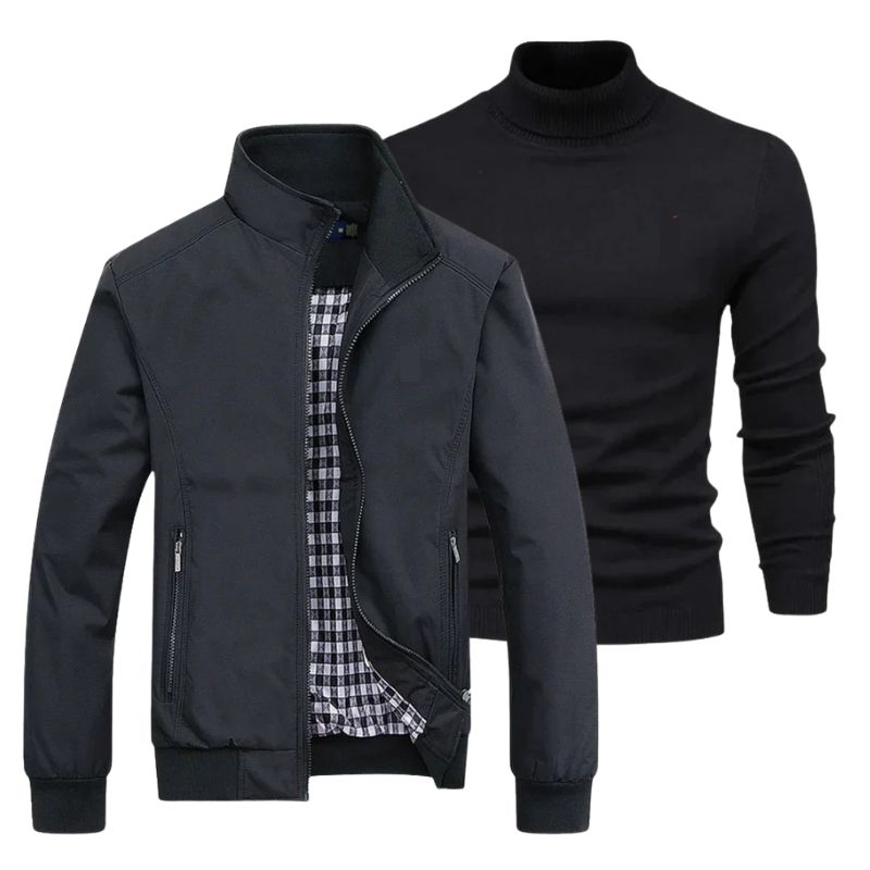 Herrenjacke mit gratis Rollkragenpullover – Abverkauf