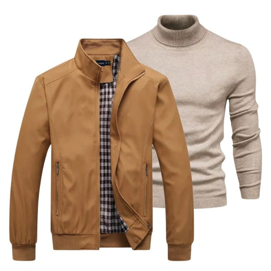 Herrenjacke mit gratis Rollkragenpullover – Abverkauf