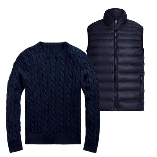 Herrenpullover mit gratis Weste – Abverkauf