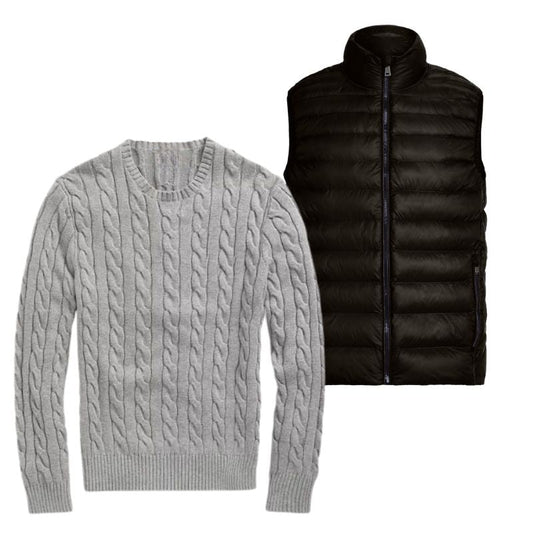 Herrenpullover mit gratis Weste – Abverkauf