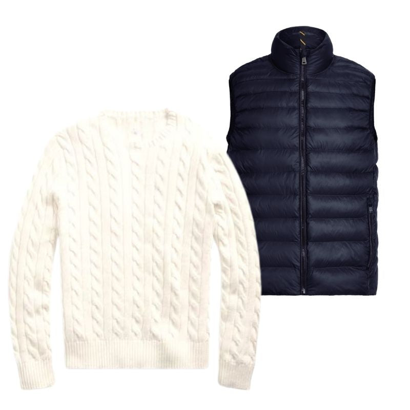 Herrenpullover mit gratis Weste – Abverkauf