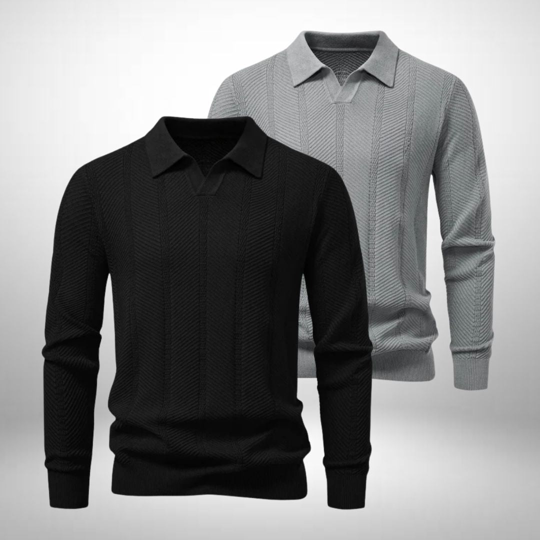 2er-Set elegante Strick-Polopullover