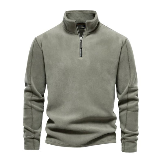 Lammwoll-Strickpullover mit Reißverschlusskragen